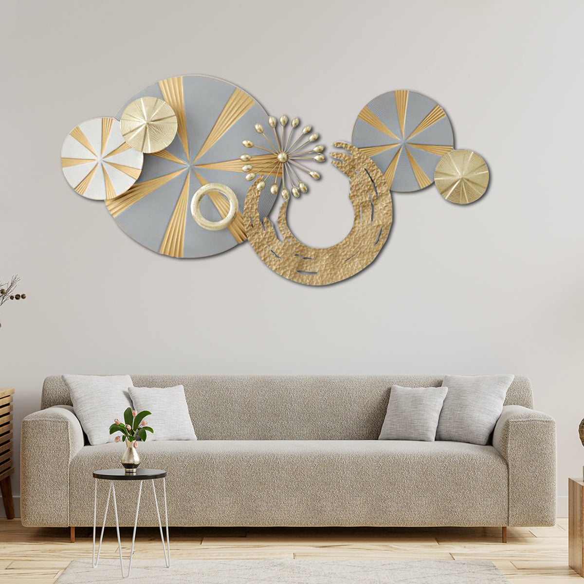 Gilded Gradient Metal Wall Art Panel