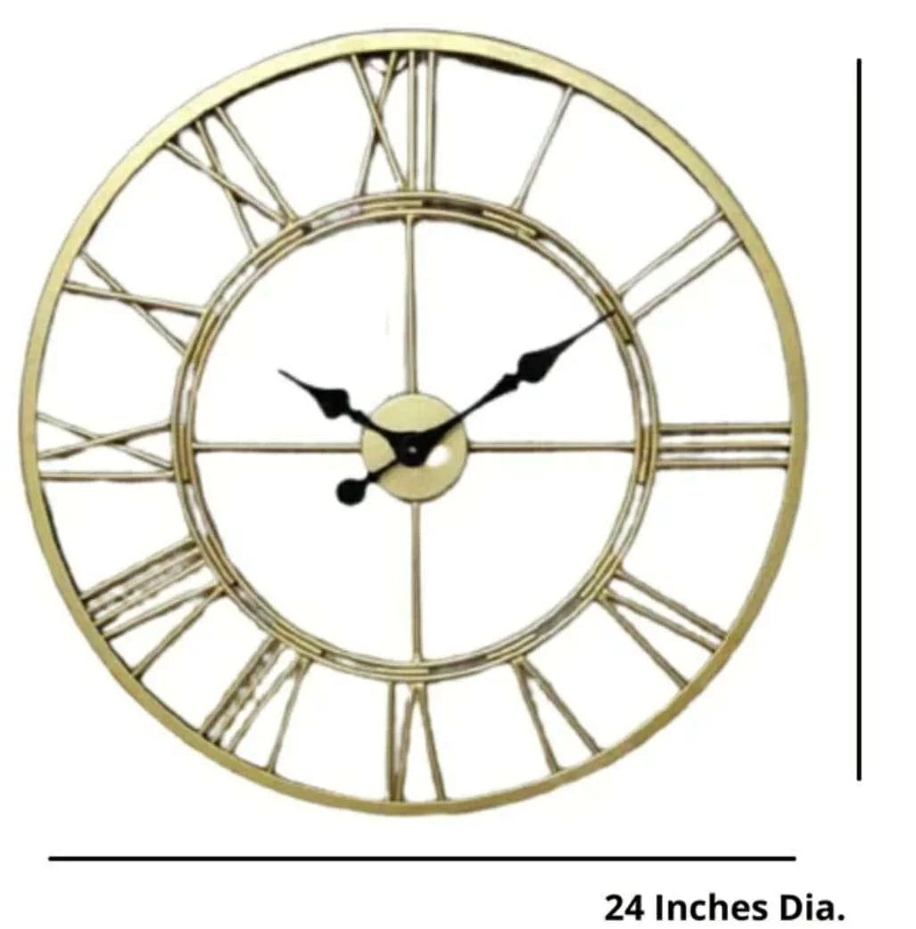 Roman Metallic Wall Clock