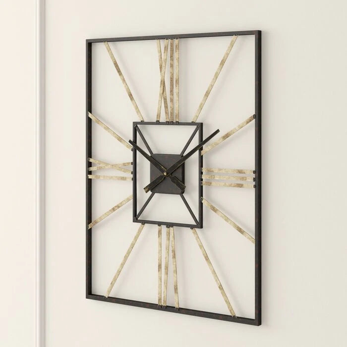 Square Metallic Wall Clock