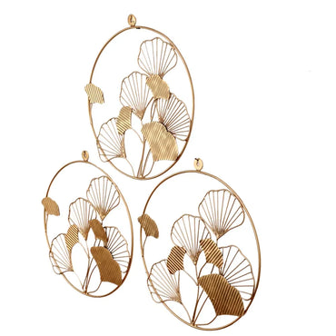 Floral Three Rings Metal Wall Decor