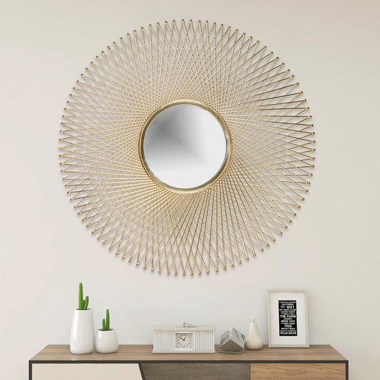 Aesthetic Gold Wire Frame Mirror