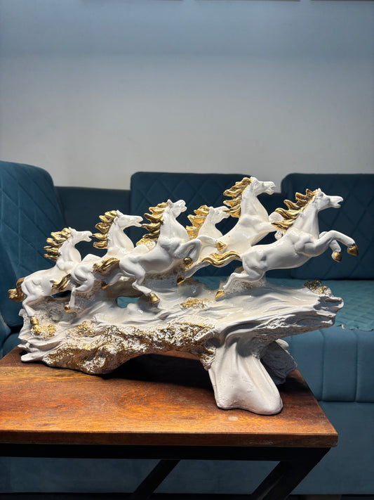 Royal Galloping Horses Showpiece – Luxury Home Decor Accent
