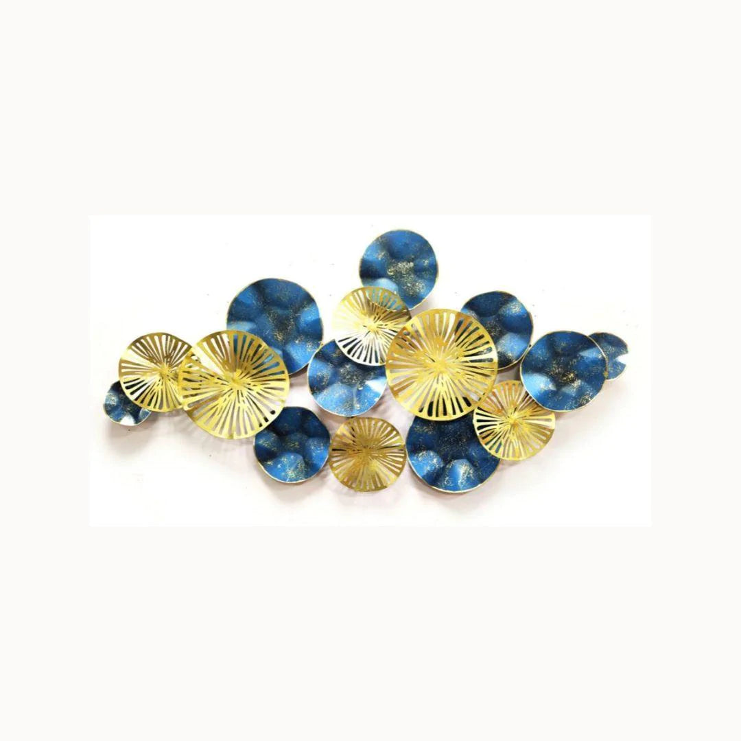 Galloy Iron decor for walls with Gold and Blue (52 x 26 Inches) For Wall