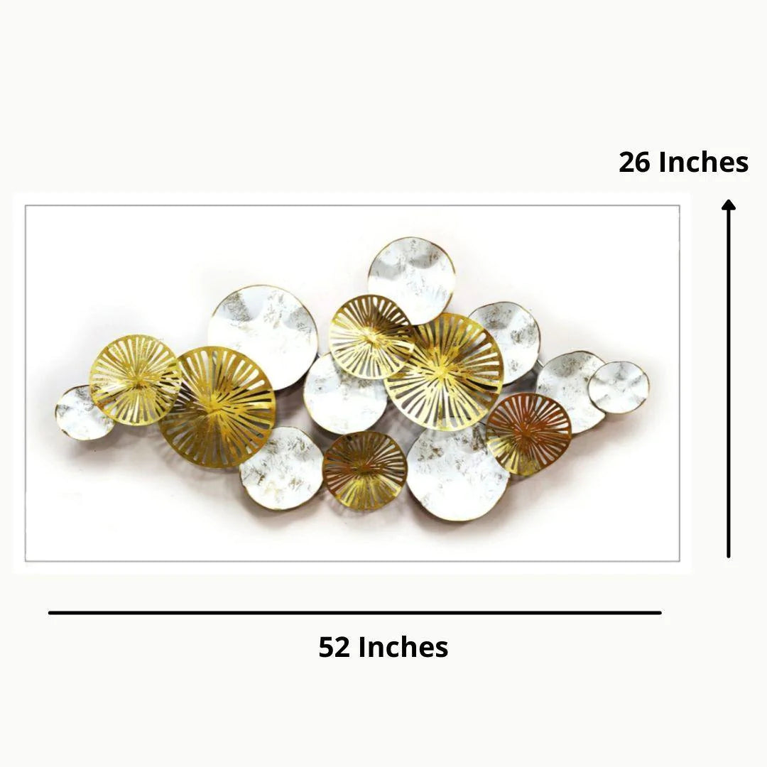 Galloy Special Golden white metal art (52 x 26 Inches) For Walls