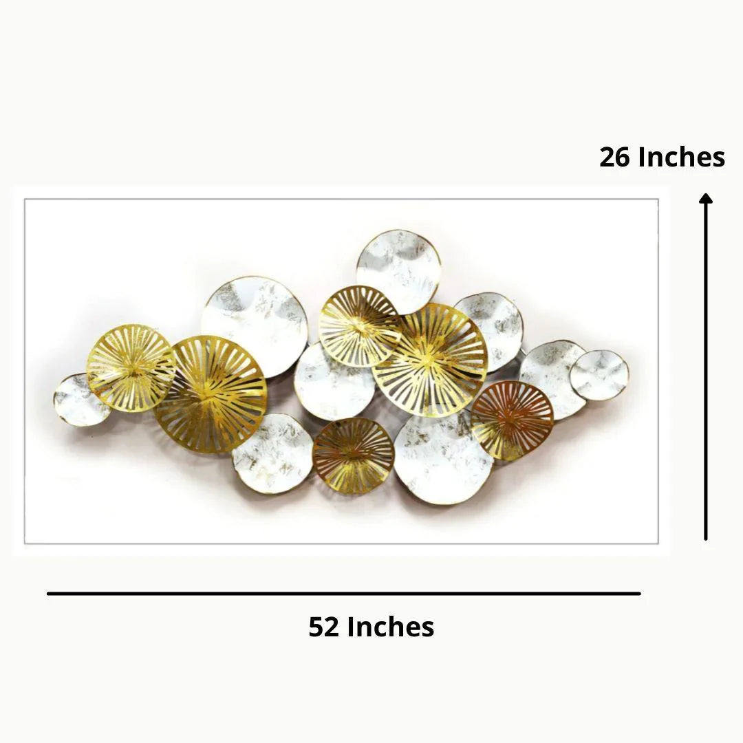 Galloy Special Golden white metal art (52 x 26 Inches) For Walls