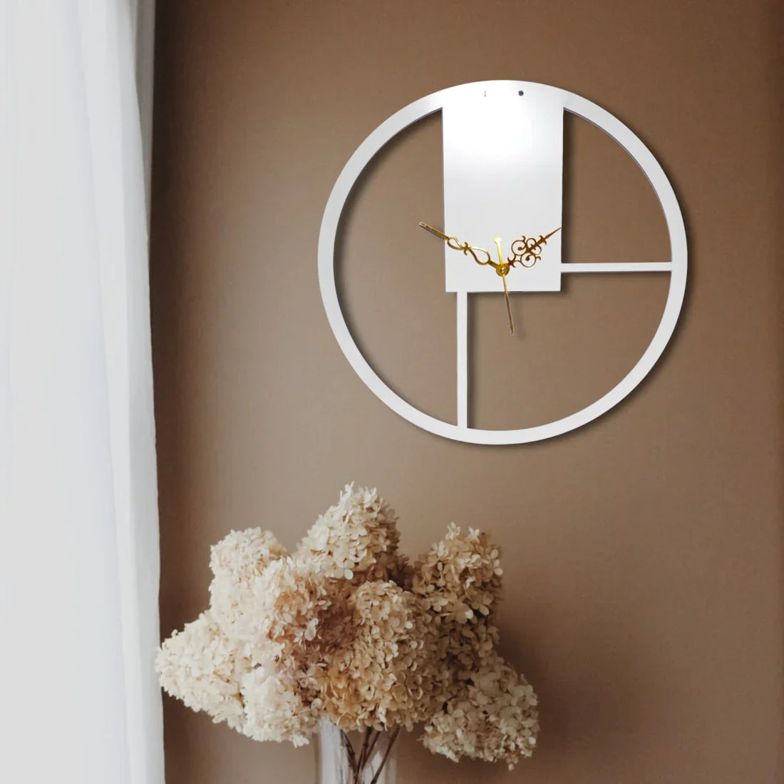 White Cutout Designer Wall Clock