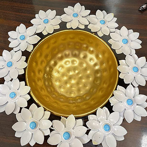 Galloy Beautiful Golden Flower Decorative Pot/ Bowl for Floating Flower Urili