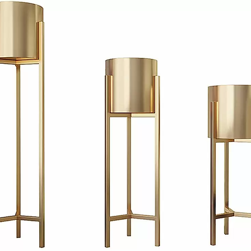 Galloy Set of 3 Plant Stand Rack for Indoor & Outdoor Pots - Golden
