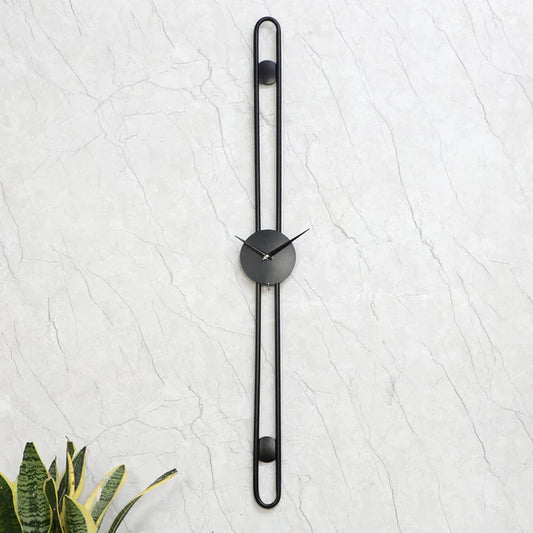Minimal Long Hollow Black Wall Clock