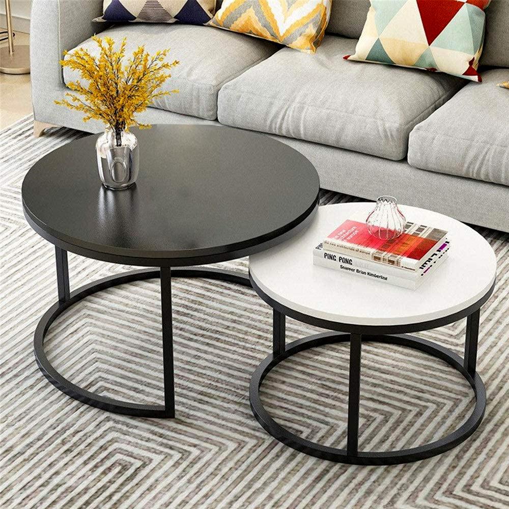 Classic Black White Round Coffee Table Set of – Galloy