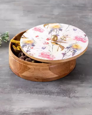 Masala box for kitchen spice box | Anjarai petti for kitchen wooden masala box