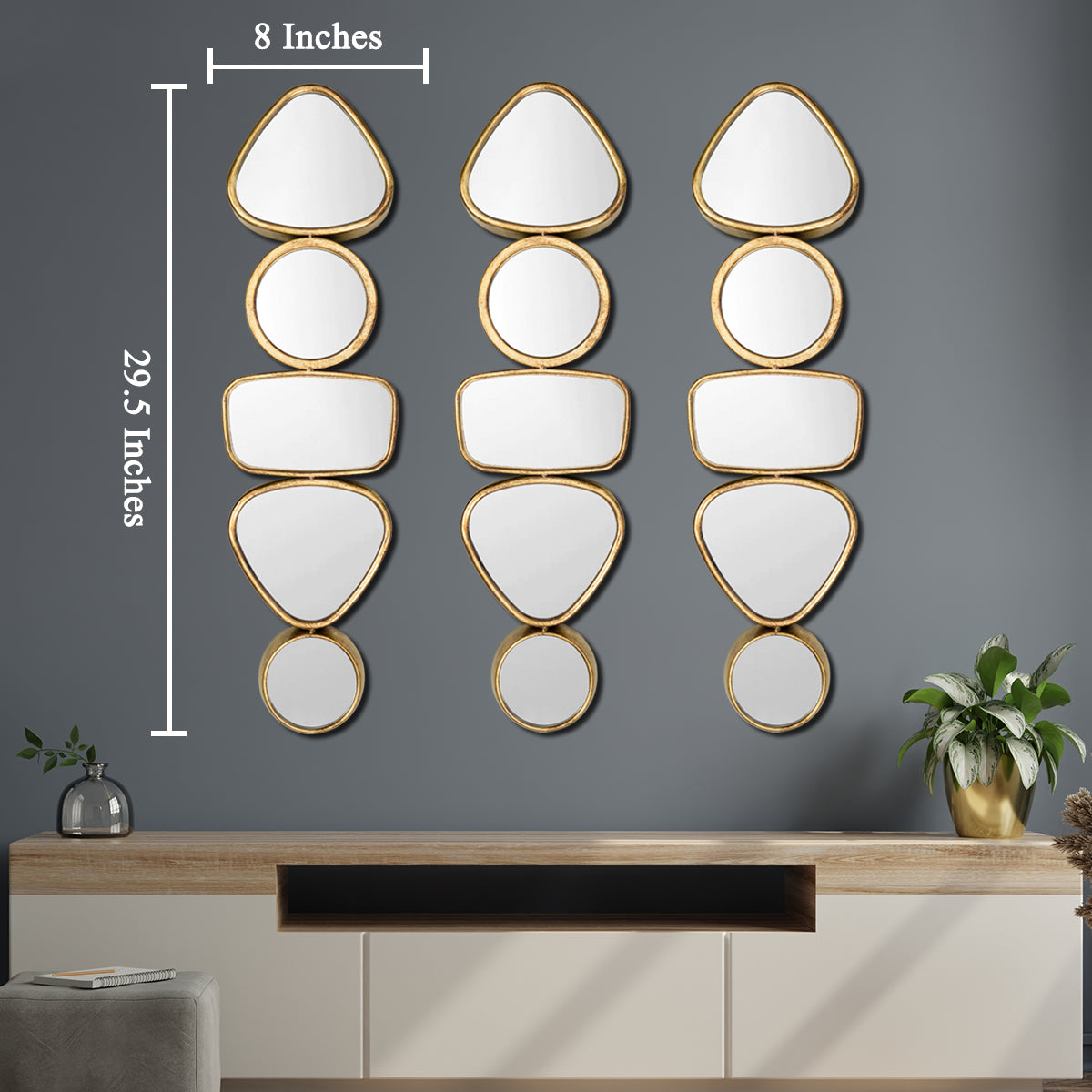 The Splendidly Radiant Decorative Wall Mirror - Set of 3
