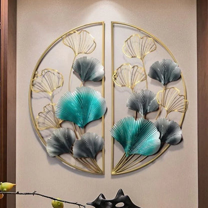 Round Gold Frame Metal Wall Art