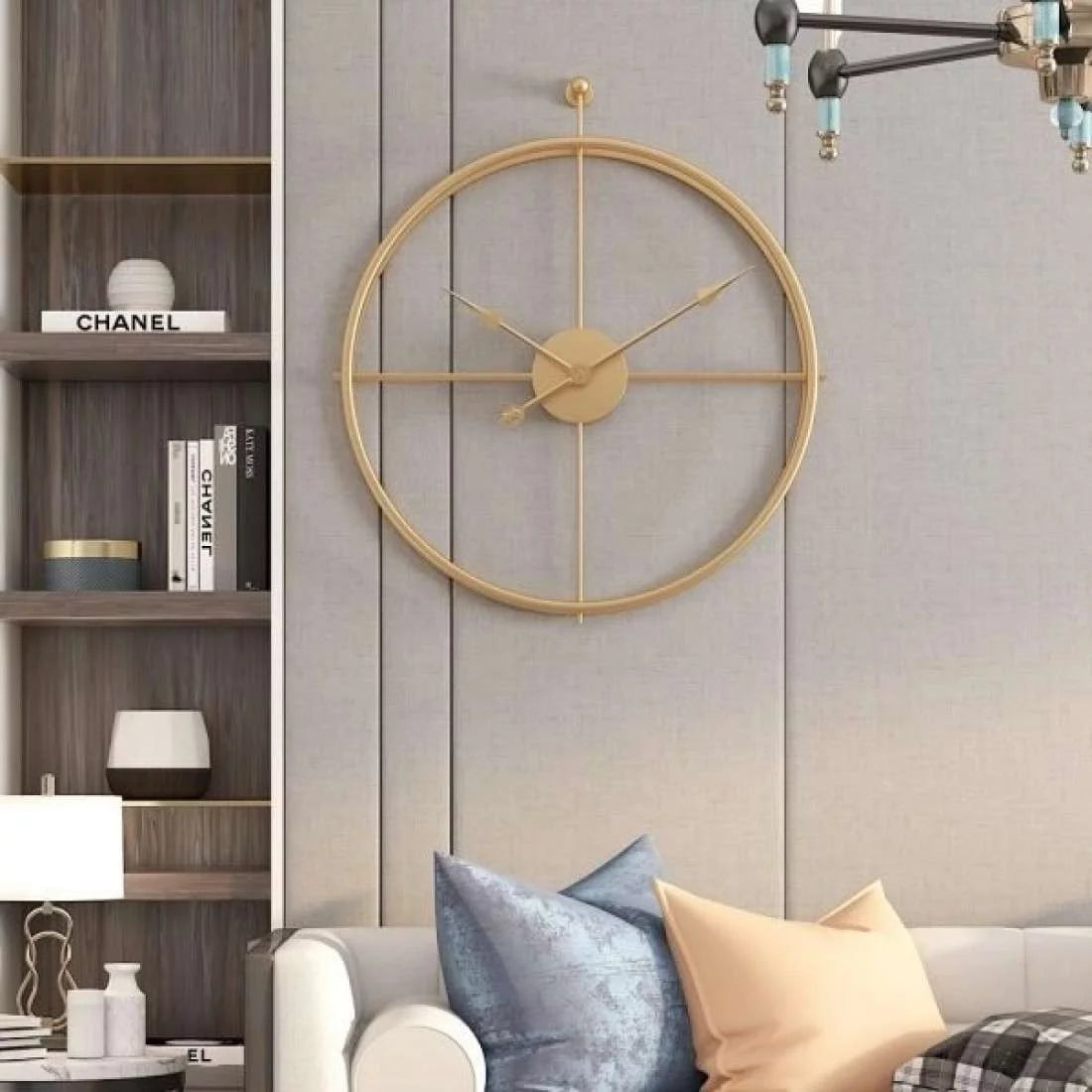 Gold Round Metal Wall Clock