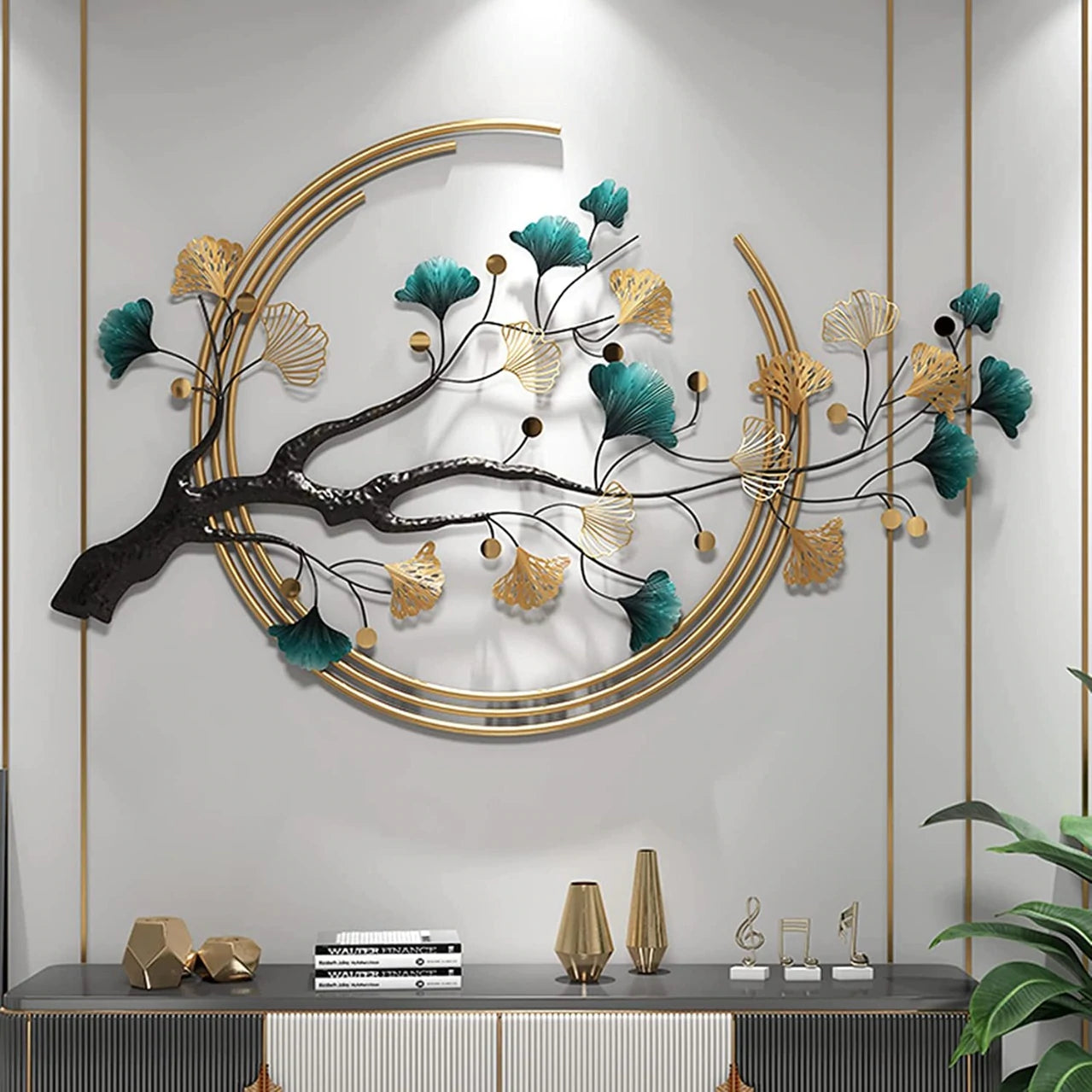 Half Moon Tree Metal Wall Art