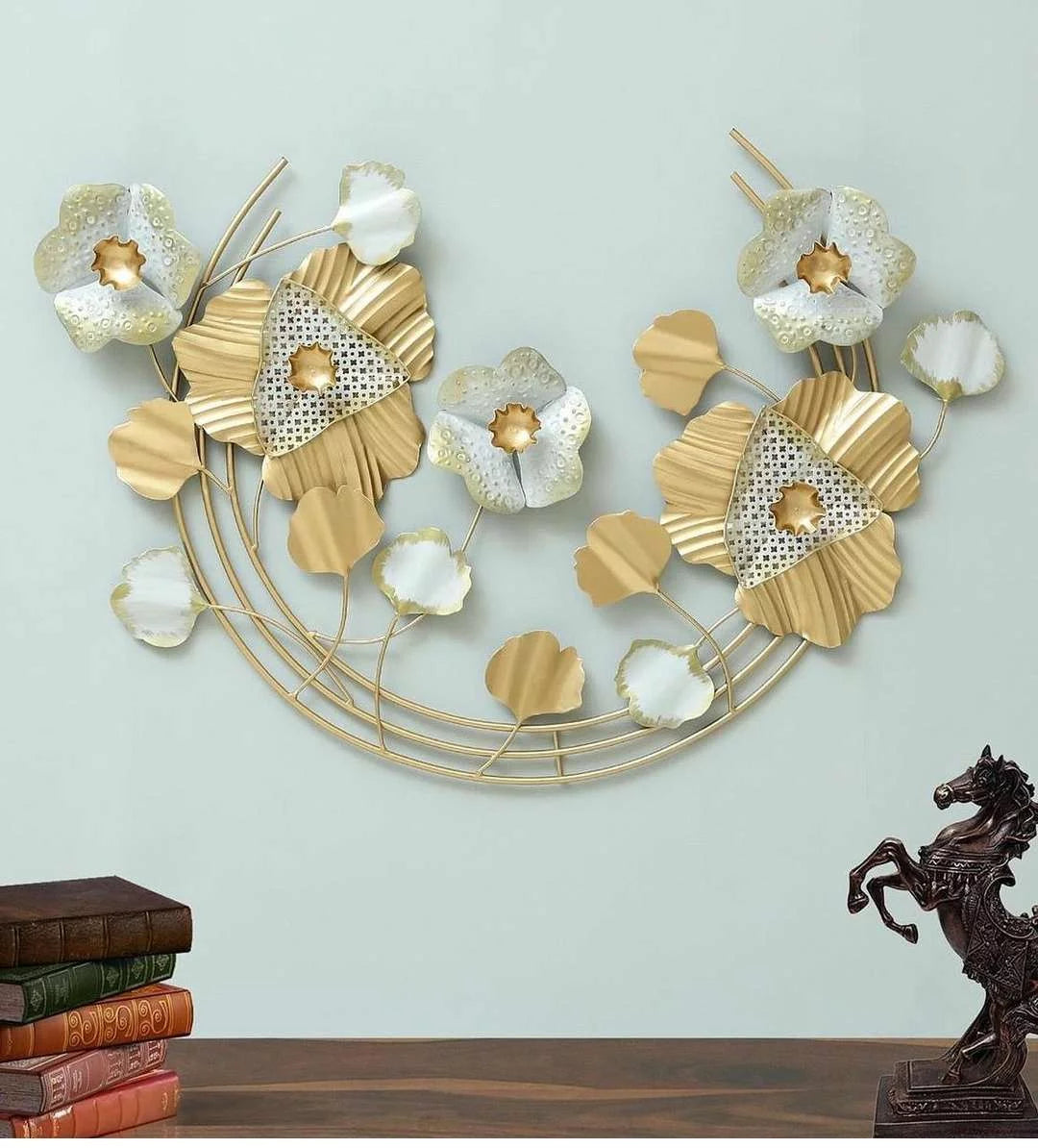 Half Moon Leaf Metal Wall Art