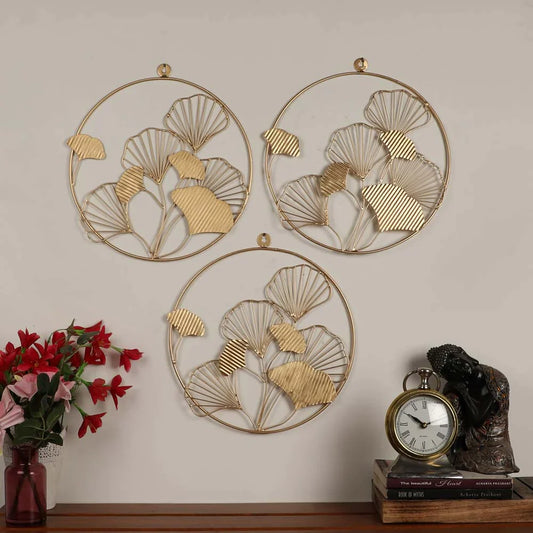Floral Three Rings Metal Wall Decor