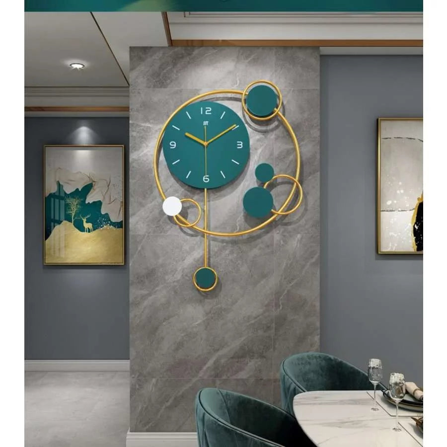 Blue Metal Wall Clock