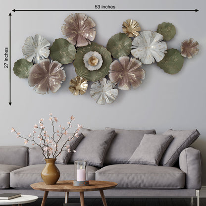 The Floral Ecstasy Metal Wall Art - Gold Foil Work