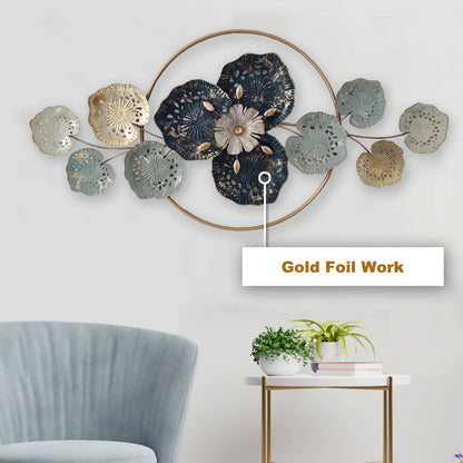 Manila Decorative Floral Bail Metal Wall Art - Gold Foil Work