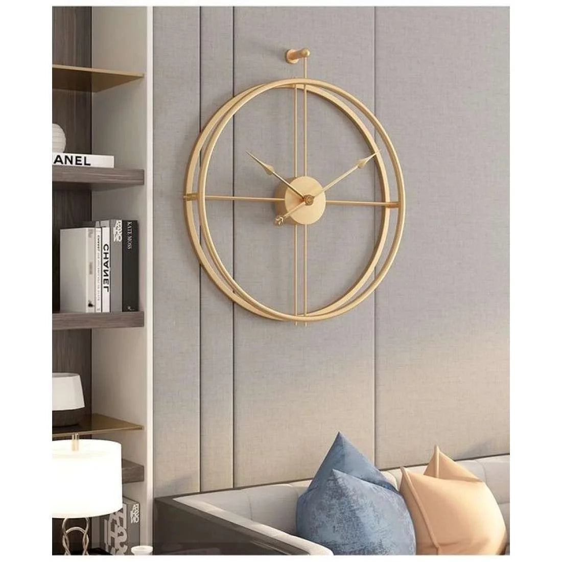 Gold Round Metal Wall Clock