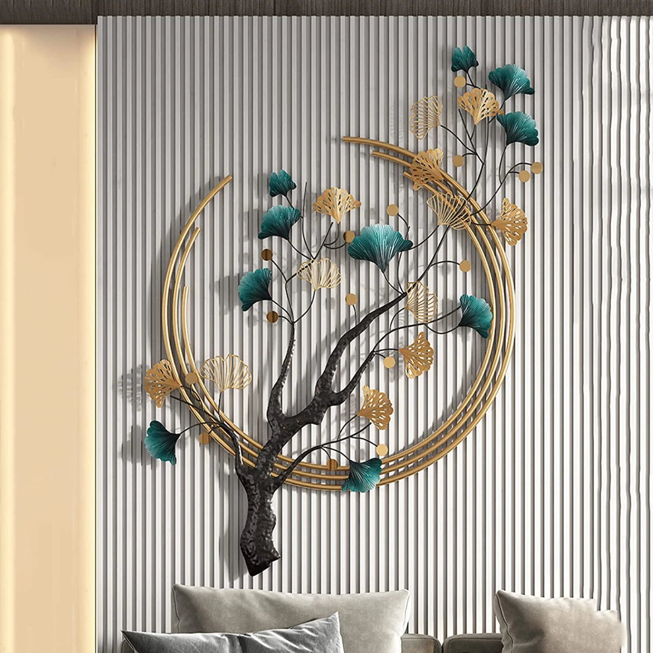 Half Moon Tree Metal Wall Art