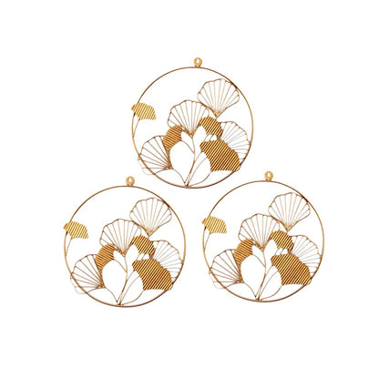 Floral Three Rings Metal Wall Decor