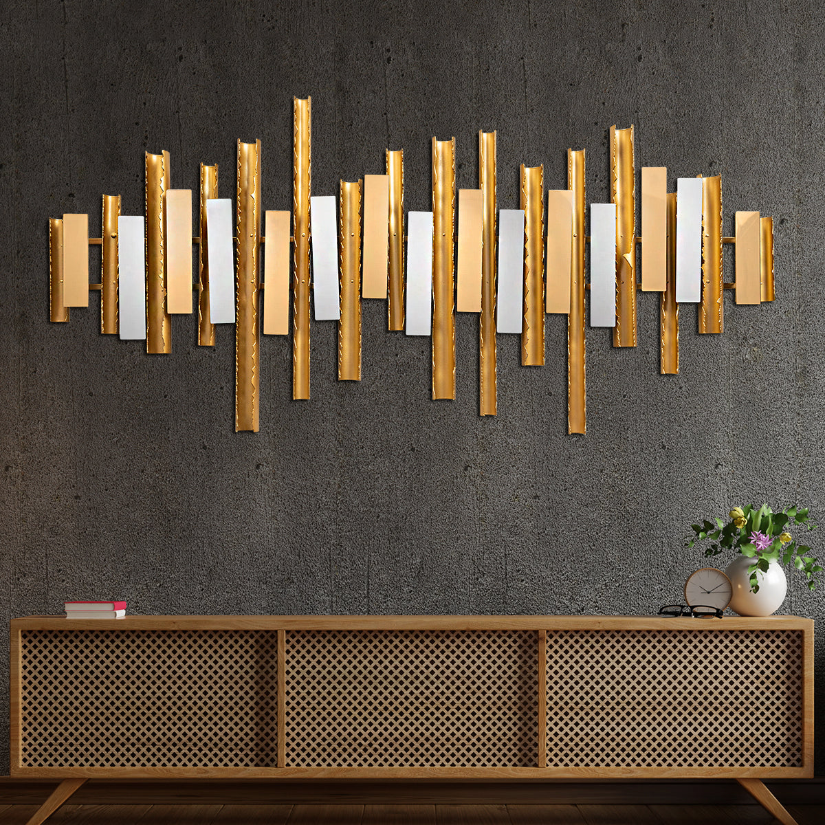Soundwave Metallic Wall Decor