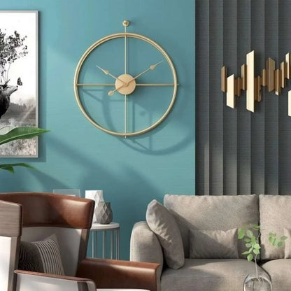 Gold Round Metal Wall Clock