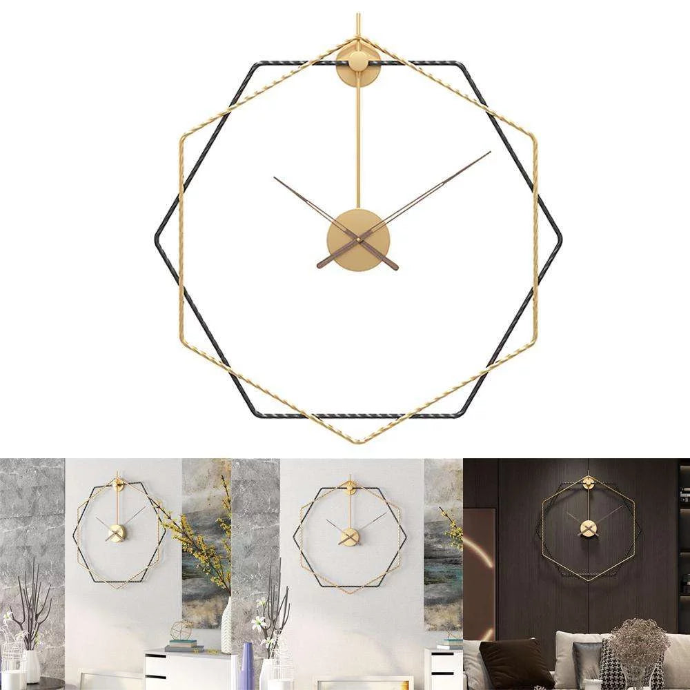 Hexagonal Metal Wall Clock