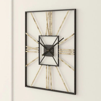 Square Metallic Wall Clock