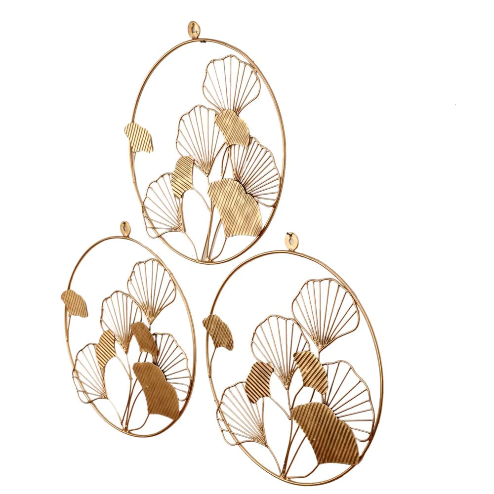 Floral Three Rings Metal Wall Decor