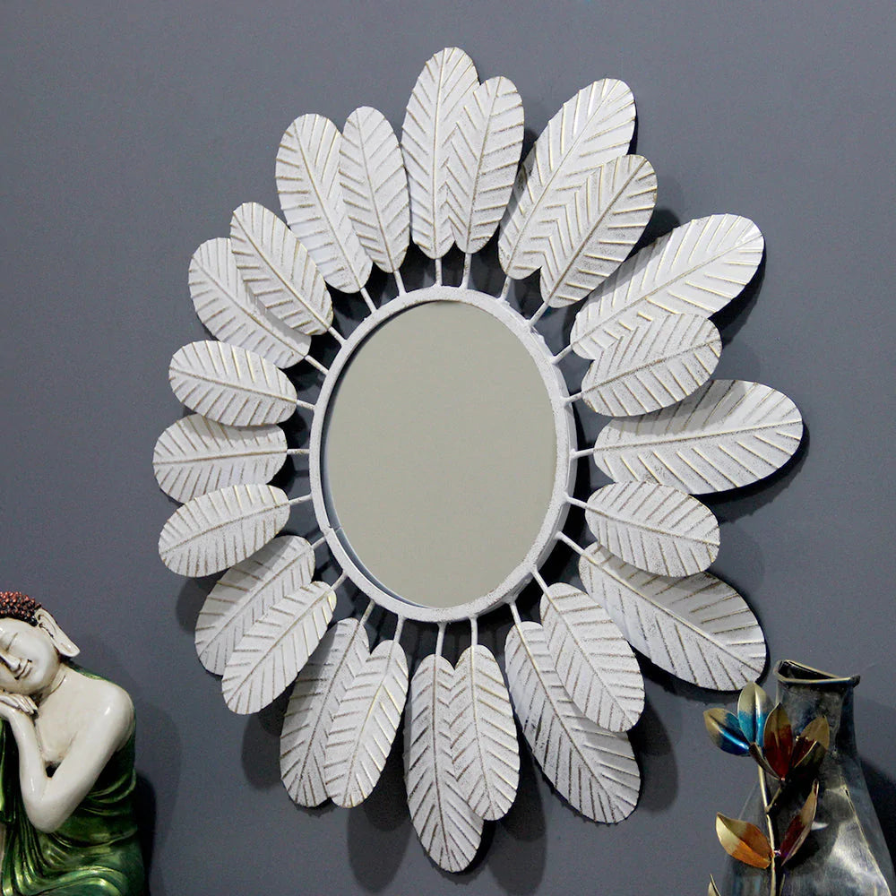 Feathers Metal Wall Mirror