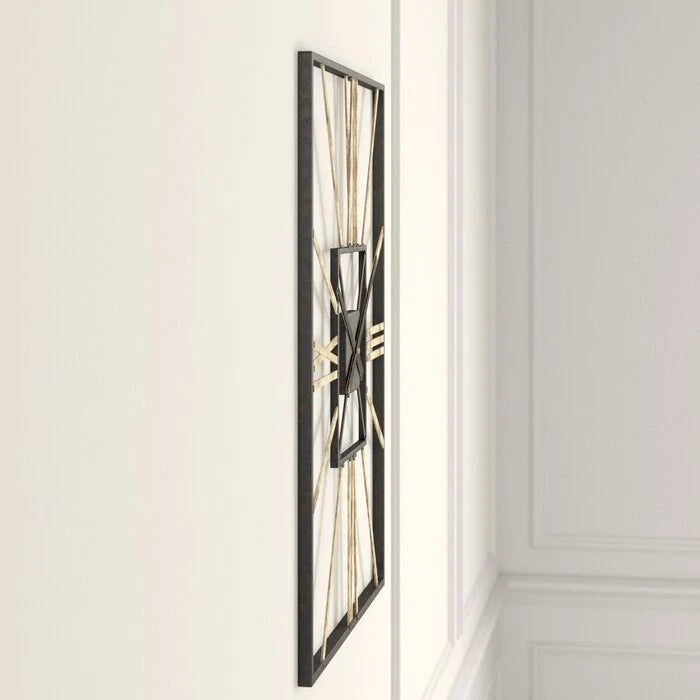 Square Metallic Wall Clock