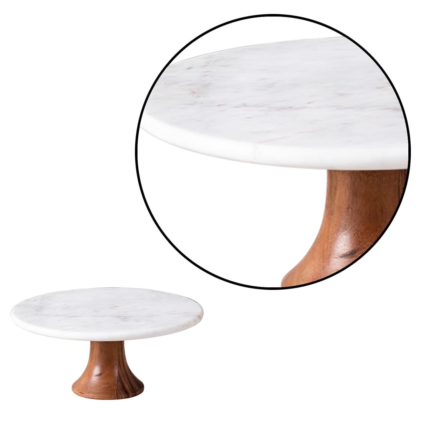 Marble Cake Stand for Dining Table Round Cake Holder Dessert Stand for Birthday