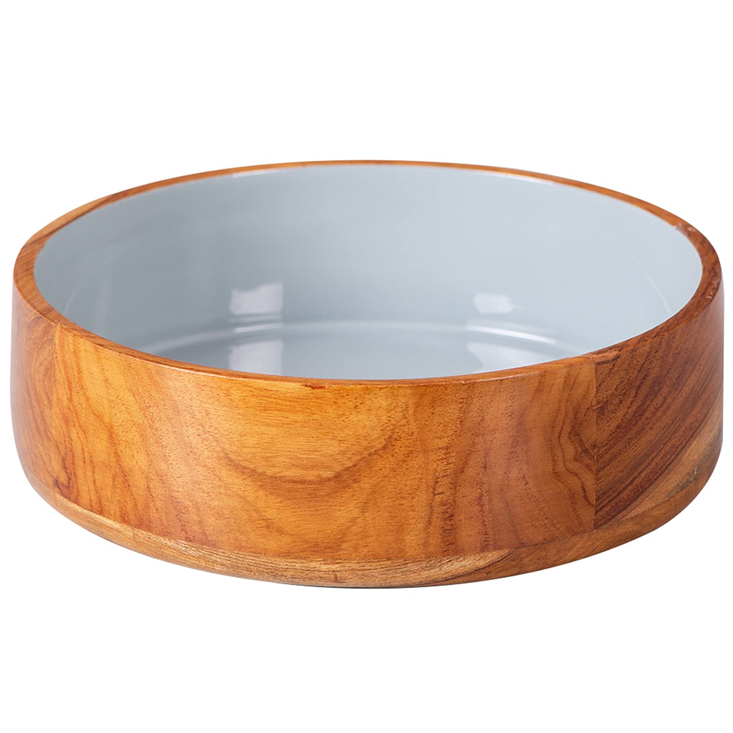 Bowl for Snacks Mixing Bowls for Kitchen | Salad Bowl with Base Wooden Desert Bowl for Serving Mixing Bowl Teak Wood