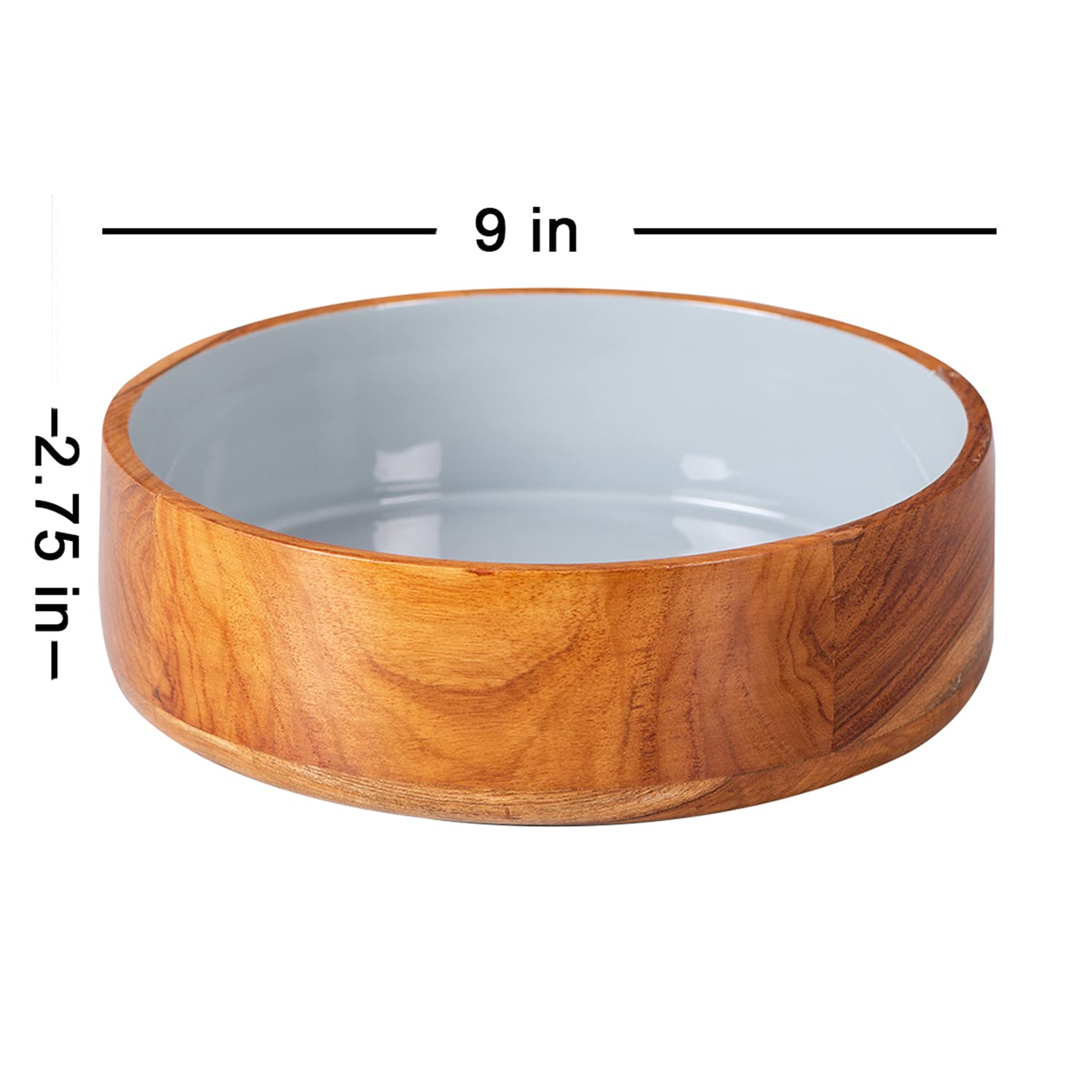 Bowl for Snacks Mixing Bowls for Kitchen | Salad Bowl with Base Wooden Desert Bowl for Serving Mixing Bowl Teak Wood