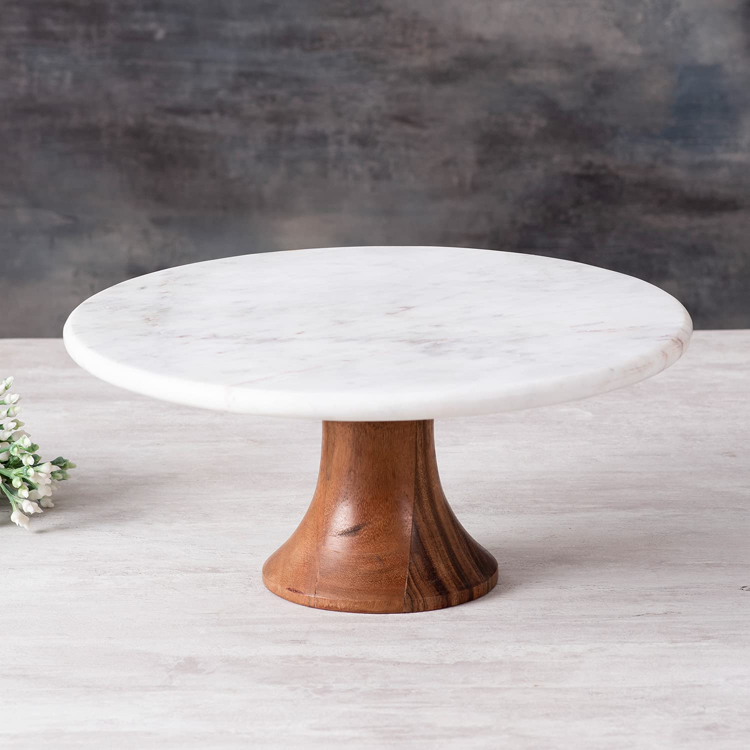 Marble Cake Stand for Dining Table Round Cake Holder Dessert Stand for Birthday