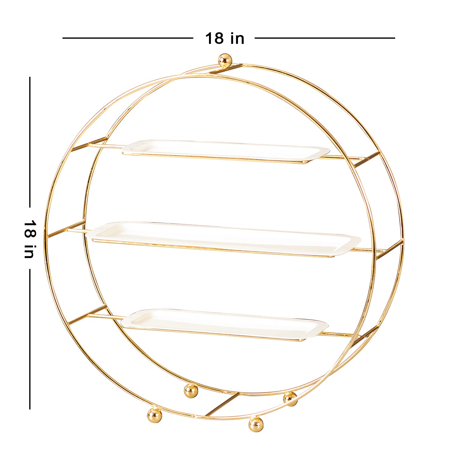 Round Serving platter table top buffet organizer platter stand with 3 Shelves