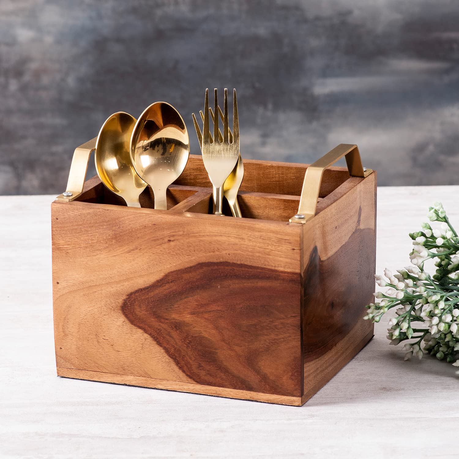 Wooden Cutlery Holder Multipurpose Spoon stand