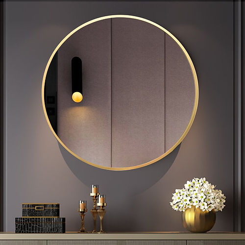 Galloy 20" Gold Round Mirror