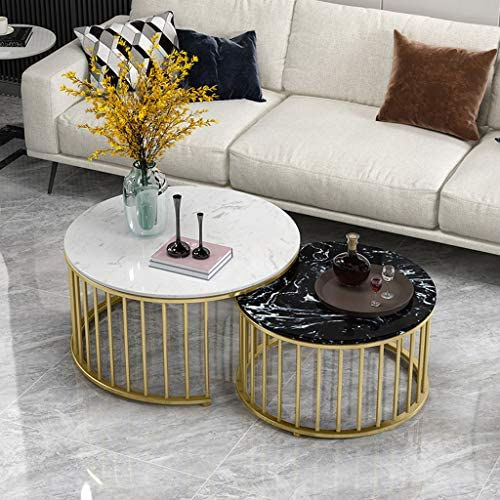 Galloy Black & White Marble Nesting Tables