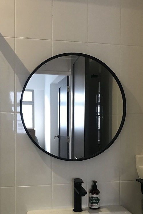 Galloy 30" Black Round Mirror