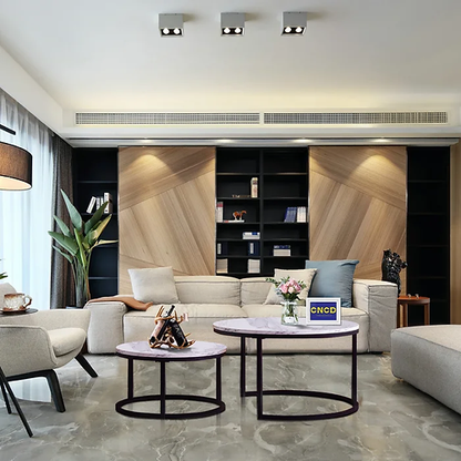 Galloy Marble Nesting Tables (Black)