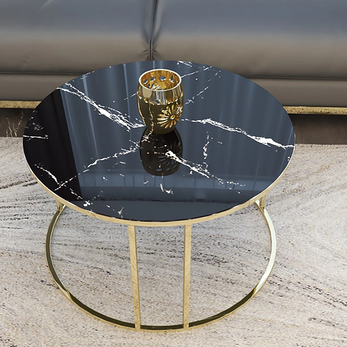 Galloy Handicrafts Town Black & Gold Coffee Table