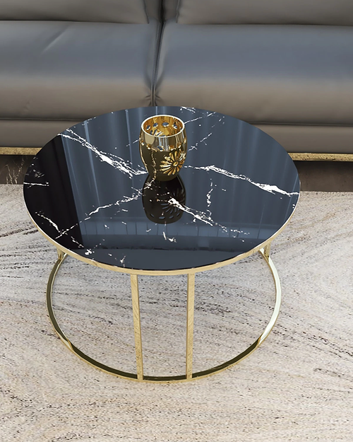 Galloy Handicrafts Town Black & Gold Coffee Table