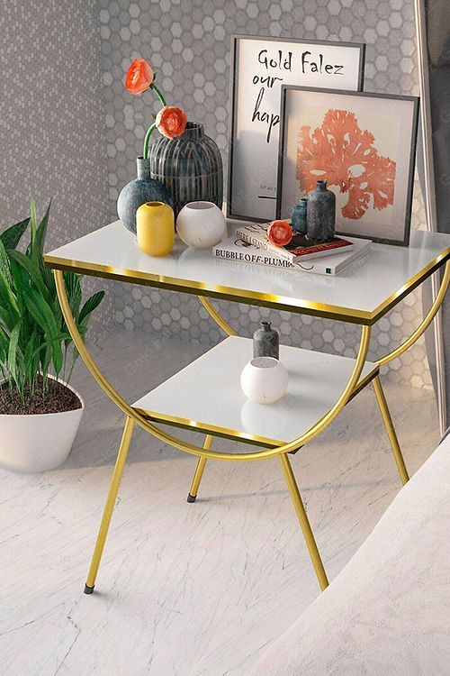 Galloy Gold Nightstand Side Table