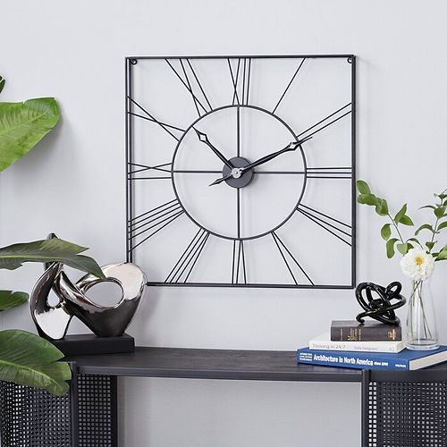 Galloy Black square Wall clock