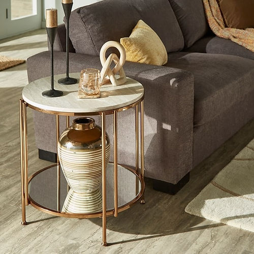 Galoy Amelia Round Marble Nesting Tables