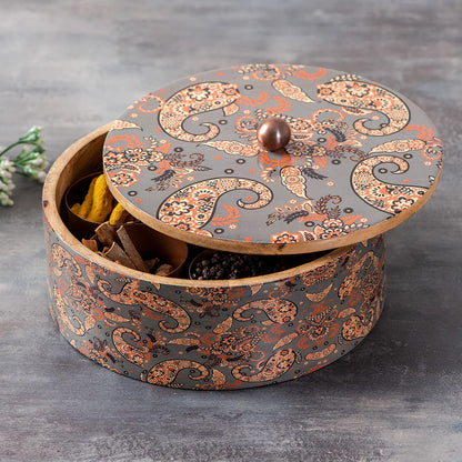 Masala box & Chapati box for kitchen spice box | Anjarai petti for kitchen wooden masala box